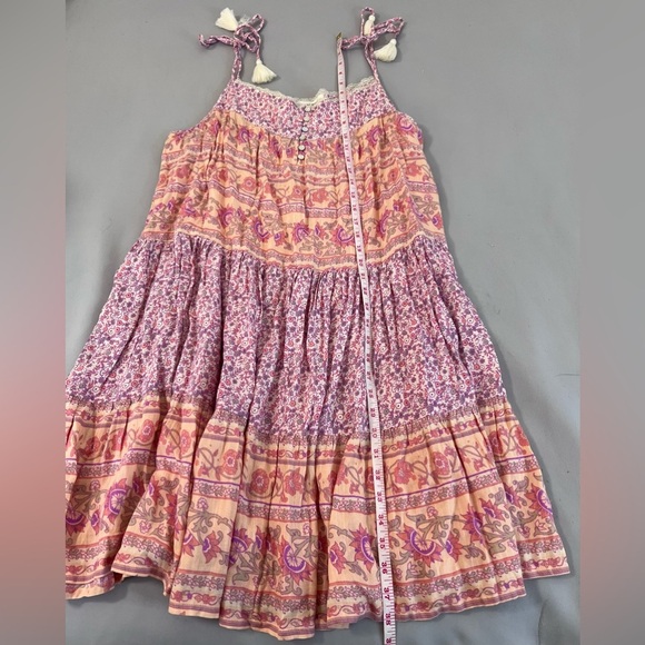 Lucky Brand Women's Mixed Print Tie Sleeve Tiered Dress Large NWT - Picture 7 of 14